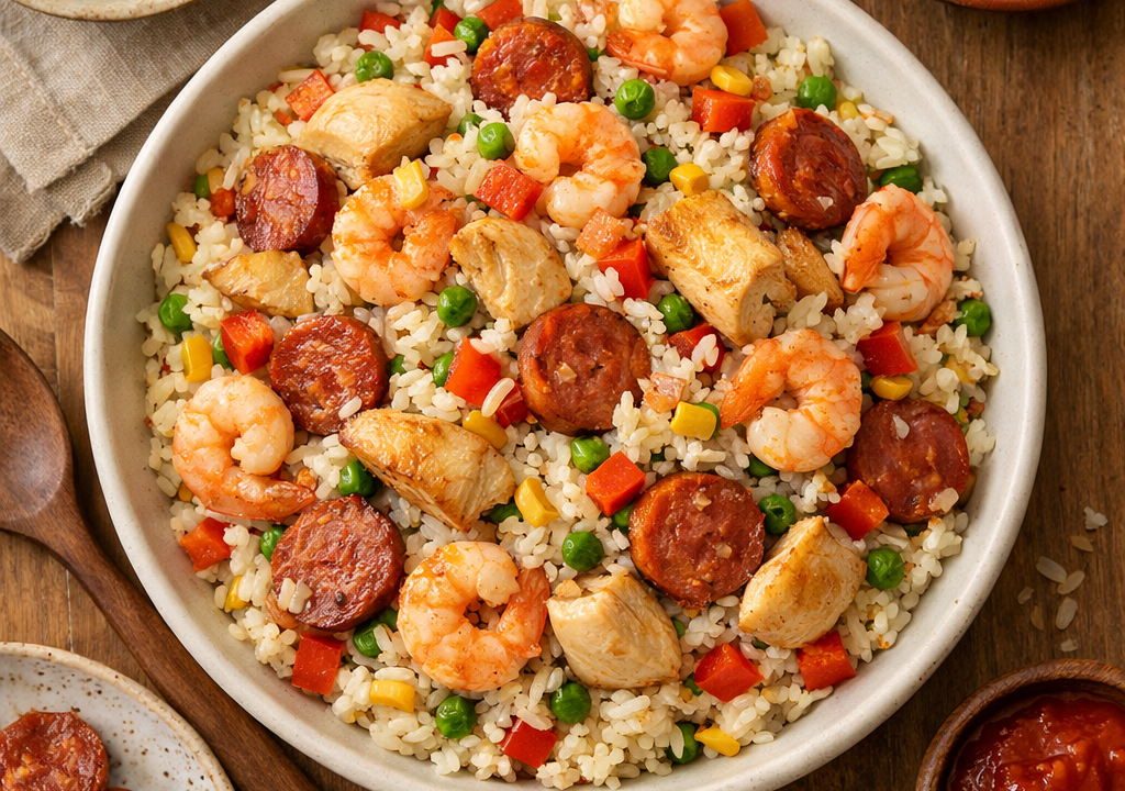Arroz a la valenciana guatemalteca