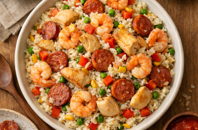 Arroz a la valenciana guatemalteca