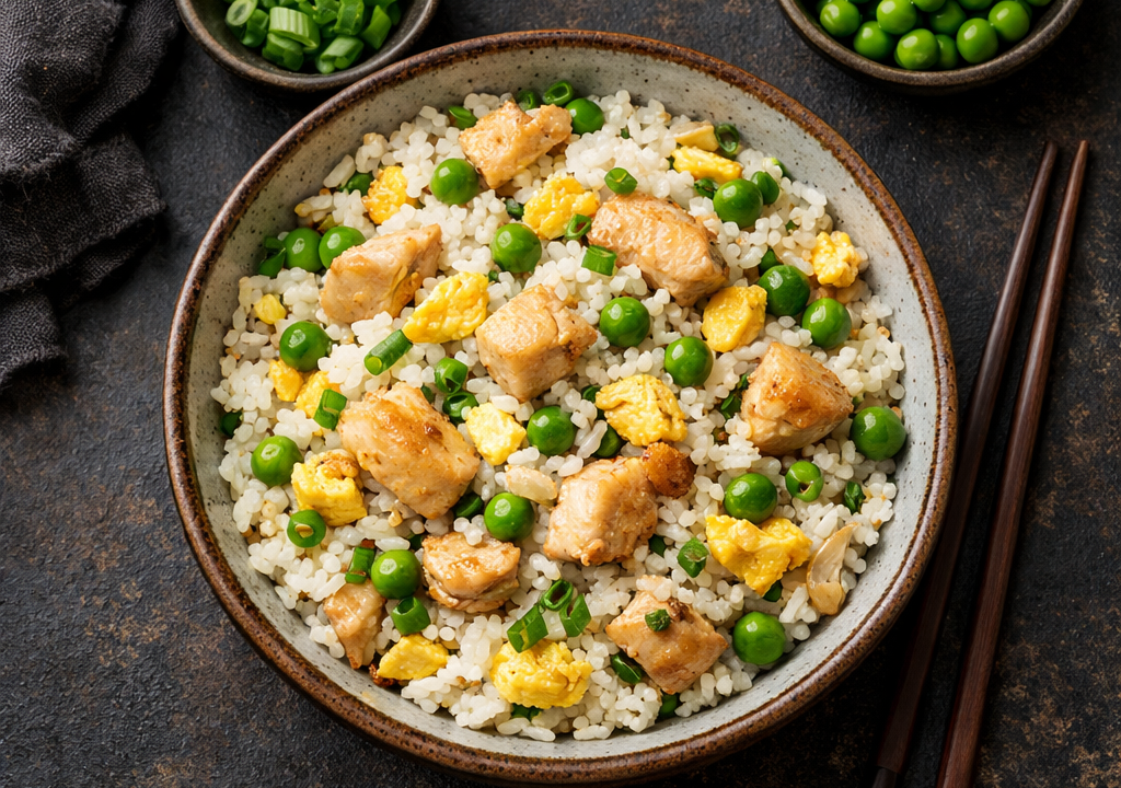 Arroz frito con pollo