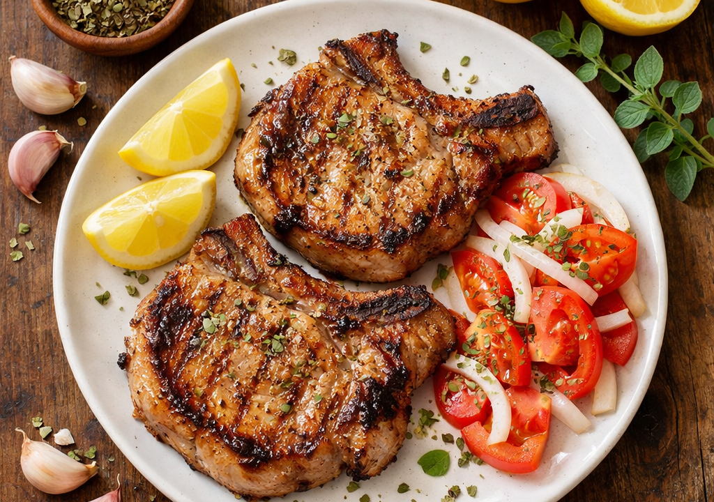 Chuletas de cerdo a la plancha
