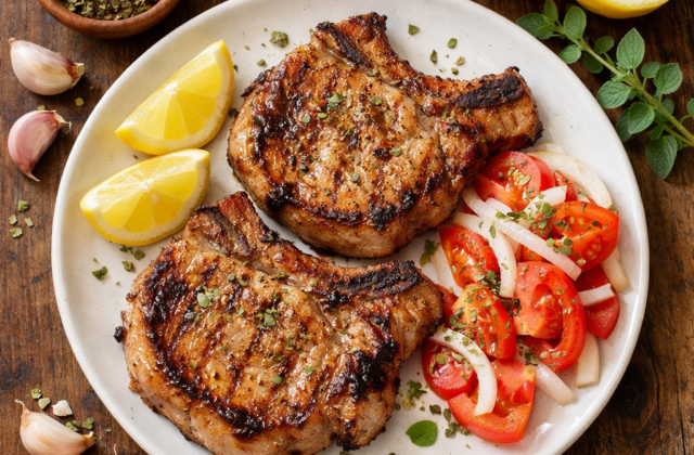 Chuletas de cerdo a la plancha