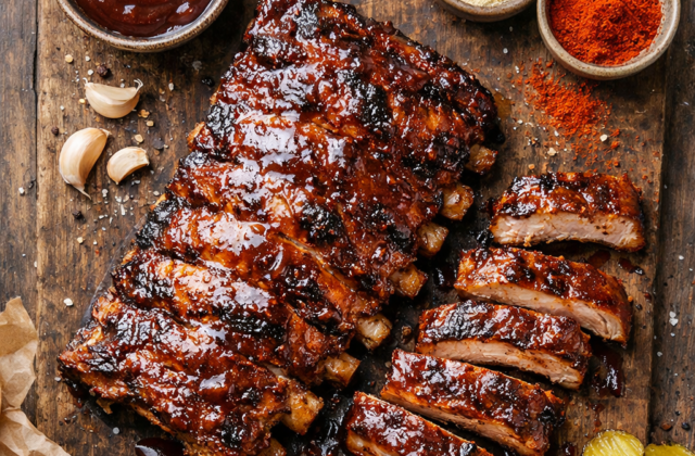 Costillar BBQ al horno