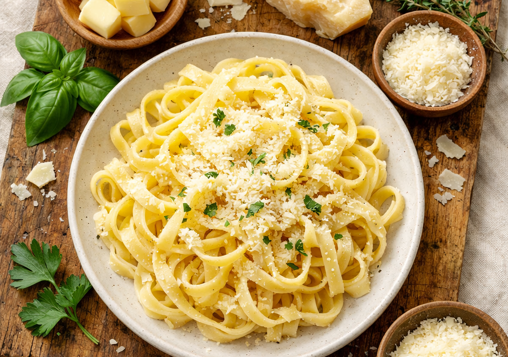Fideos con mantequilla y queso