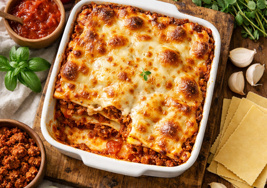 Lasaña a la boloñesa