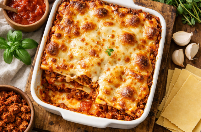 Lasaña a la boloñesa