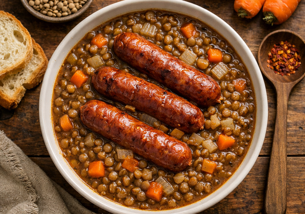 Lentejas con longaniza