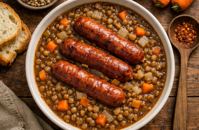 Lentejas con longaniza