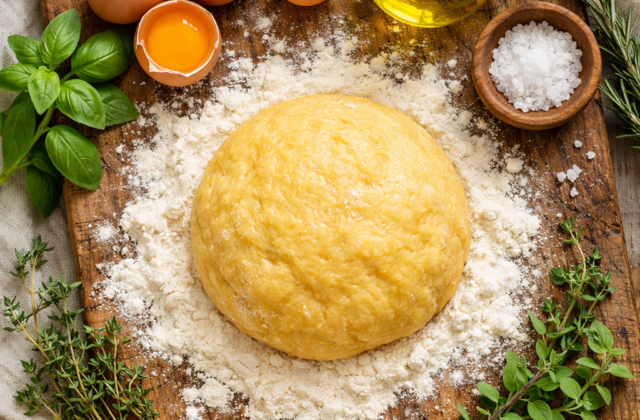 Masa de pasta fresca al huevo