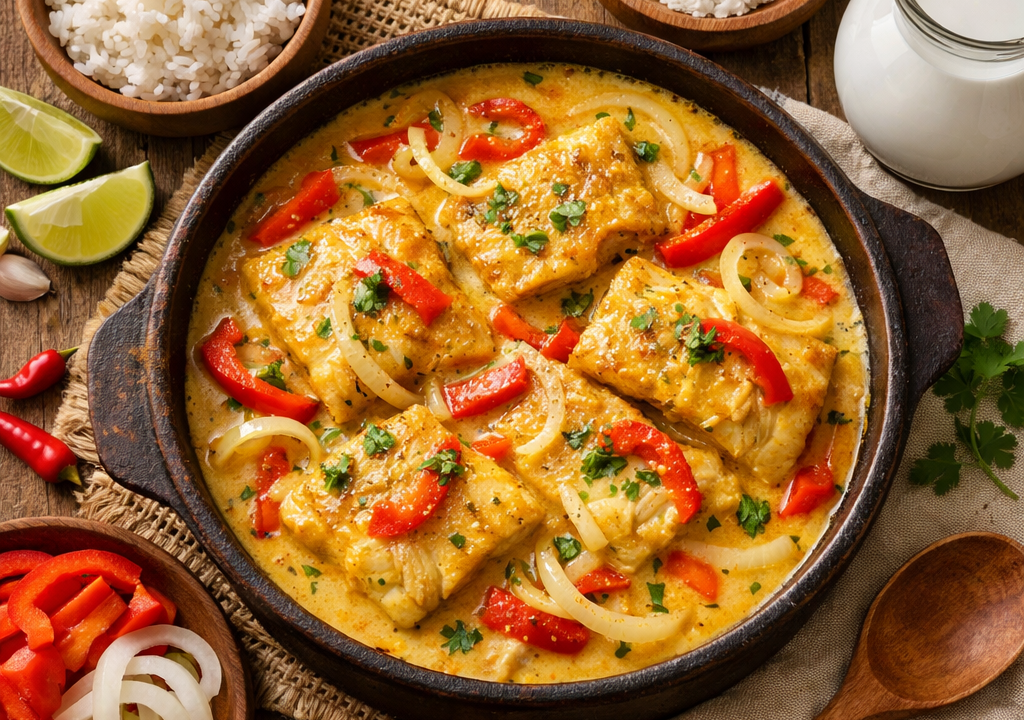 Pescado en coco