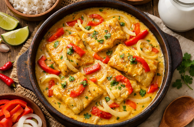 Pescado en coco