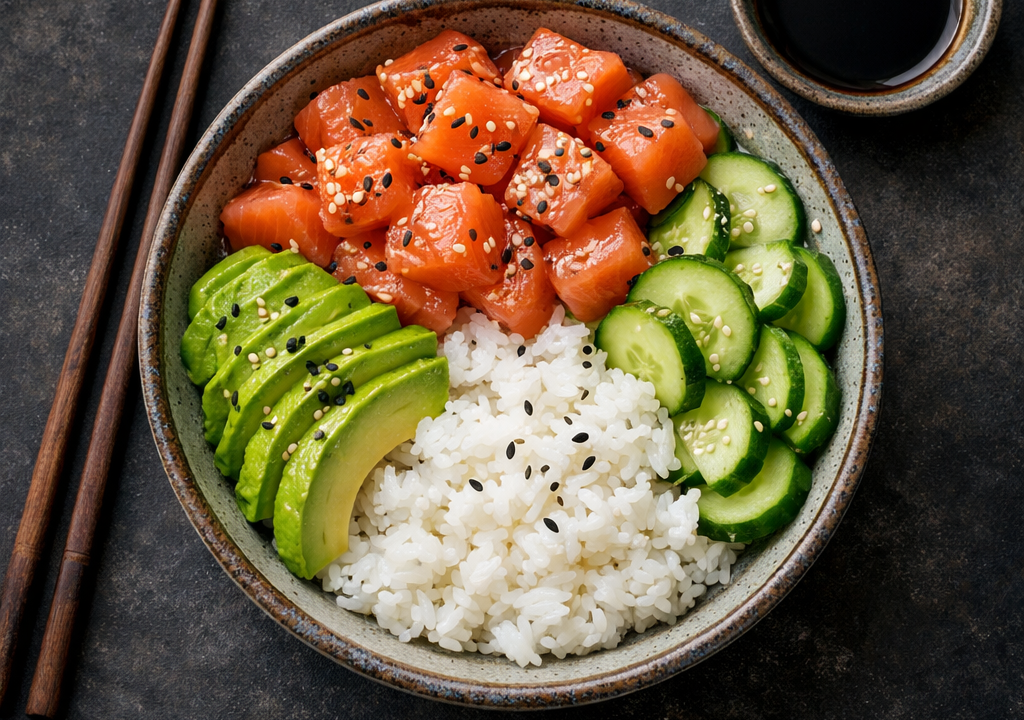 Poke bowl de salmón