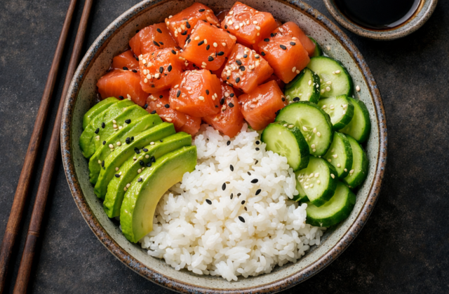 Poke bowl de salmón