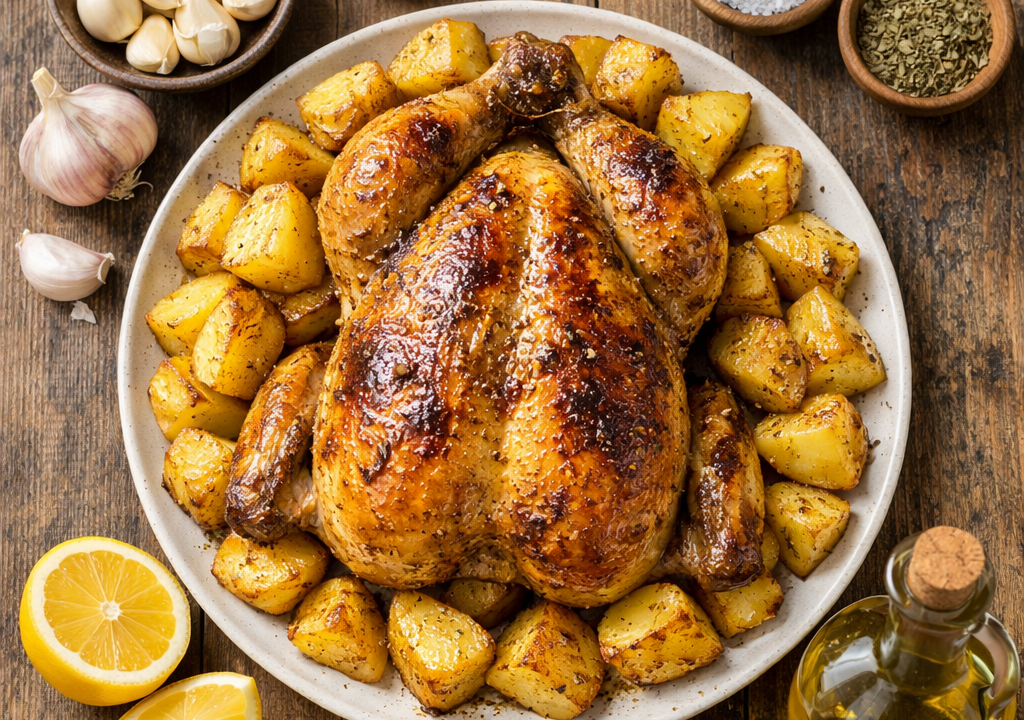 Pollo asado al horno