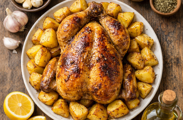 Pollo asado al horno