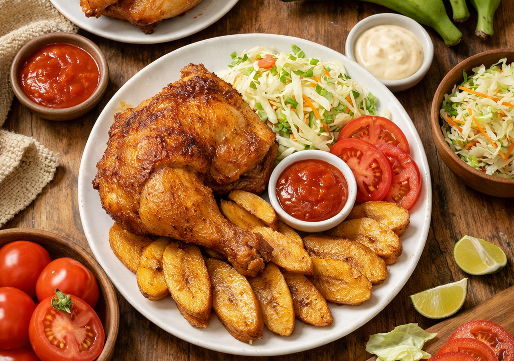 Pollo con tajadas