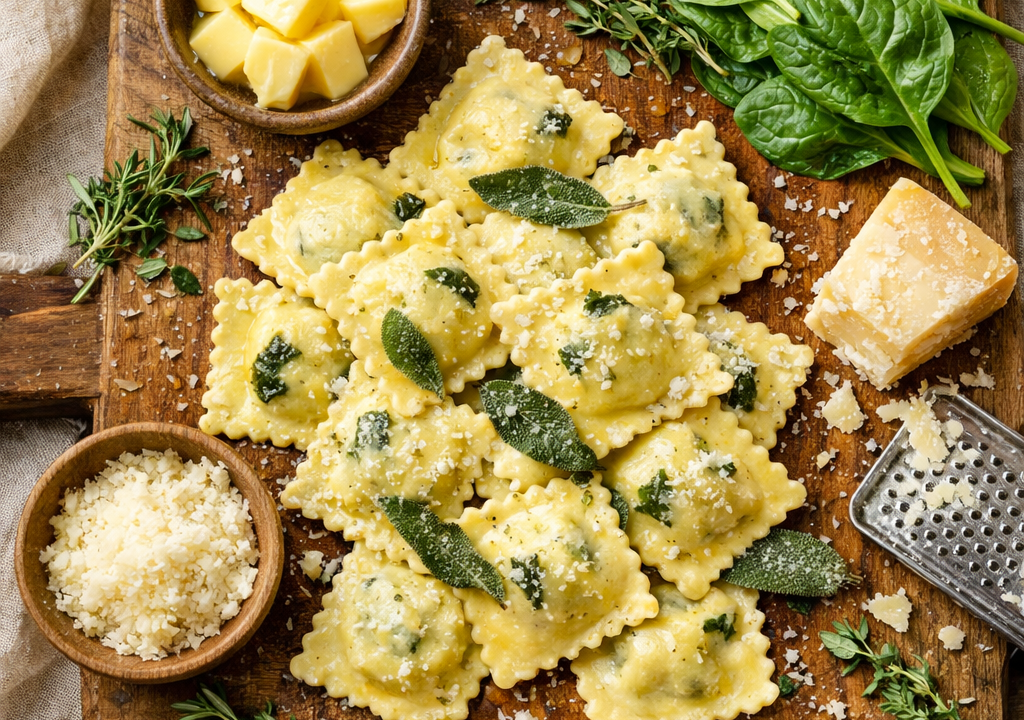 Ravioli di ricotta e spinaci