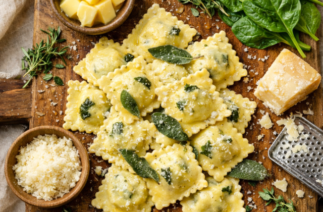 Ravioli di ricotta e spinaci