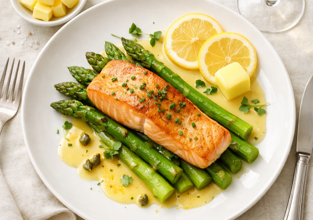 Salmón con espárragos
