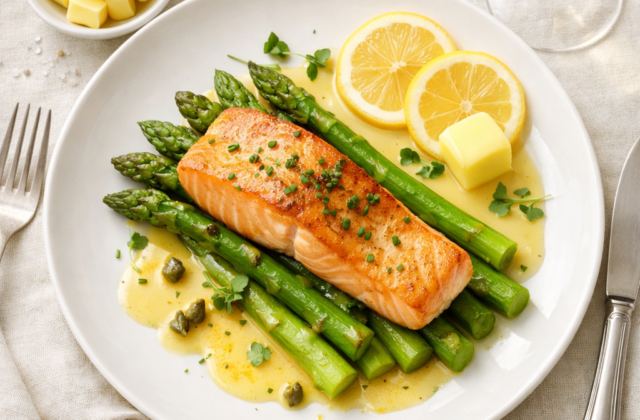 Salmón con espárragos