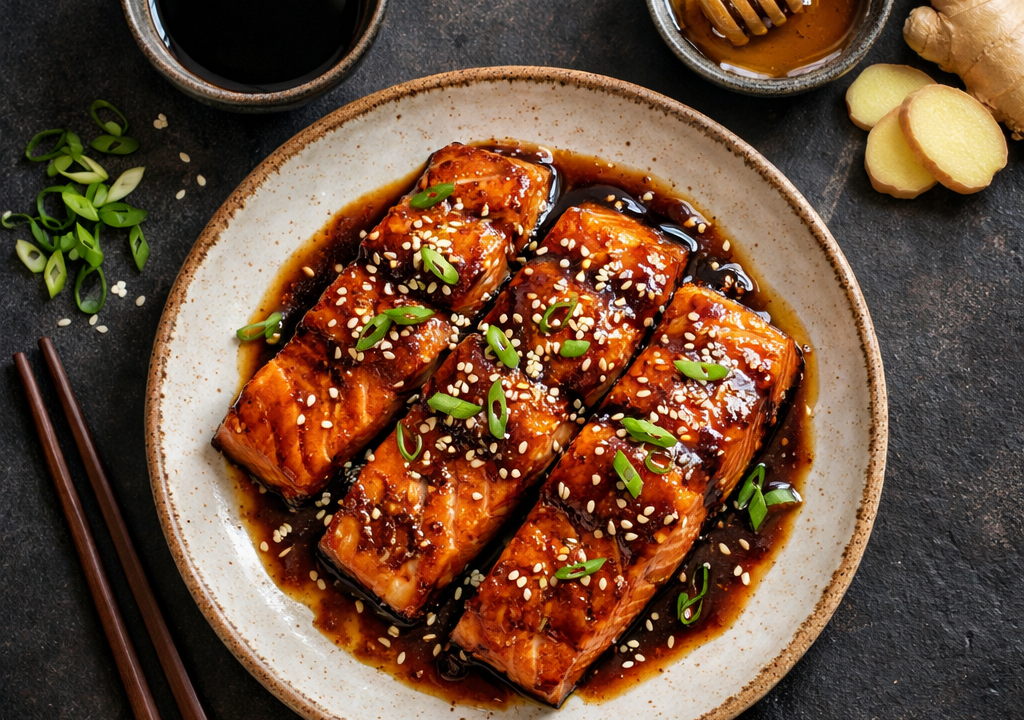 Salmón teriyaki