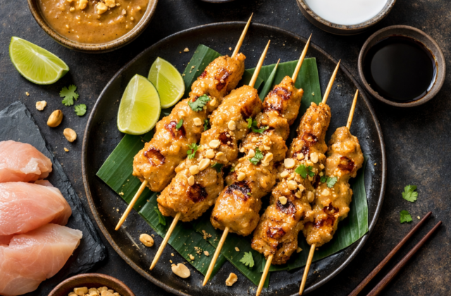 Satay de pollo