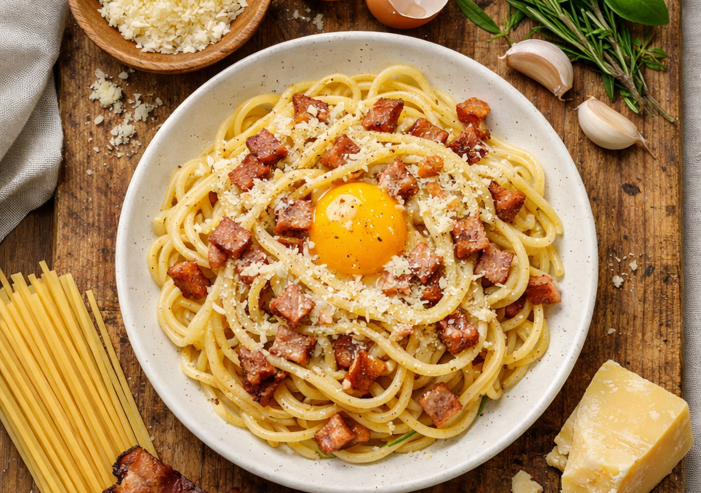 Spaghetti a la carbonara