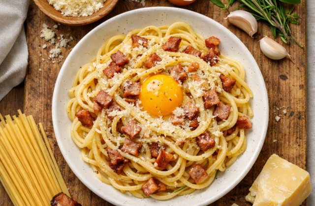 Spaghetti a la carbonara