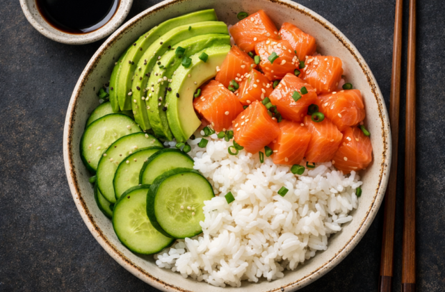 Sushi bowl de salmón