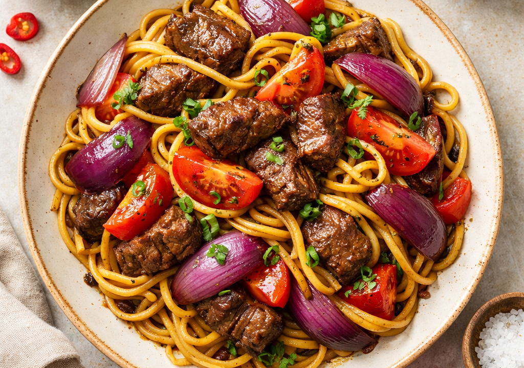 Tallarín saltado criollo