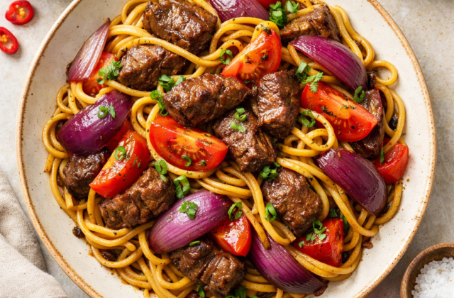 Tallarín saltado criollo