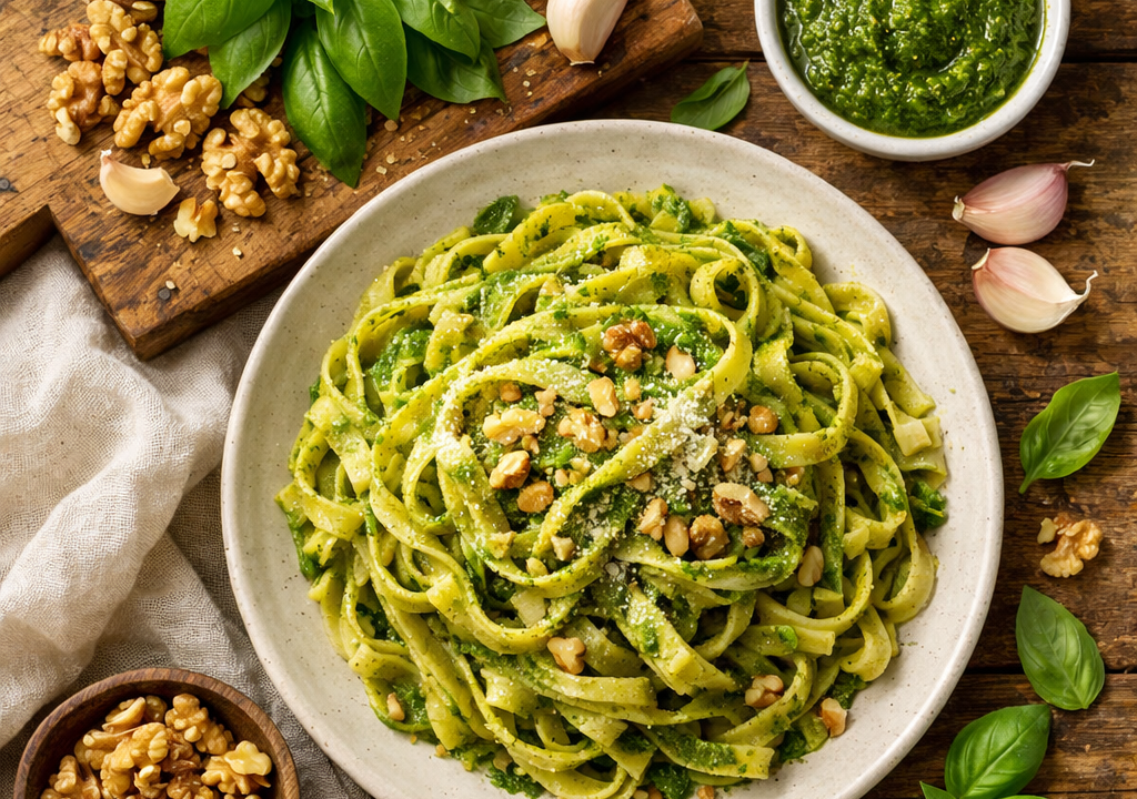 Tallarines con pesto