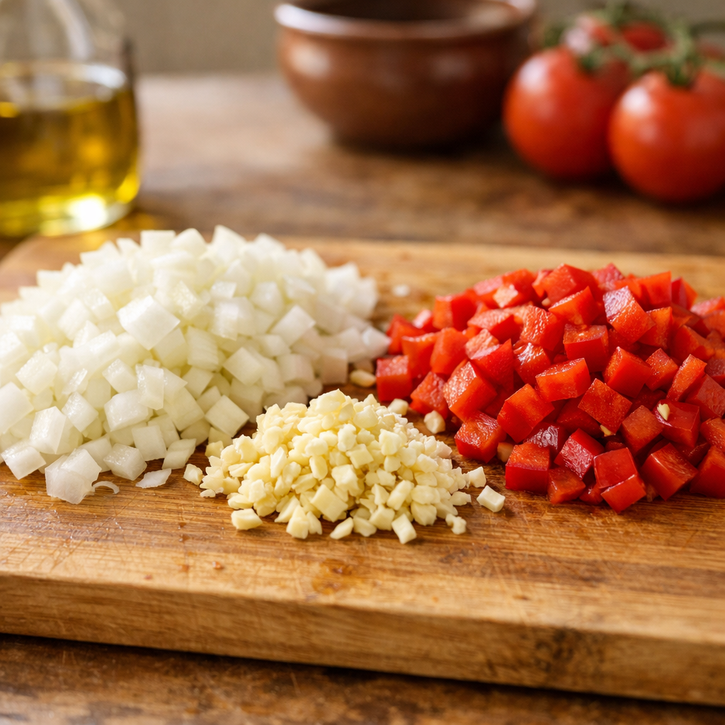 Cómo hacer un sofrito — paso 1