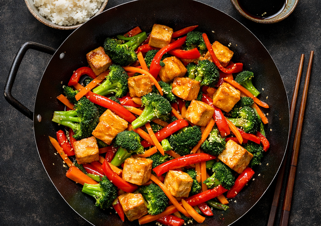 Wok de verduras y tofu